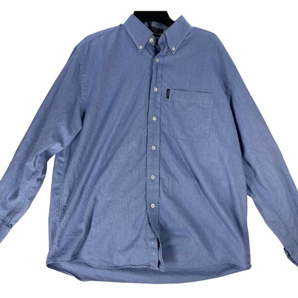 Nautica Button Up Shirt MenS XL Blue Long Sleeve 100% Cotton Business Minimalist - Picture 1 of 5